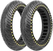 FKAUPUZTY 8.5 Inch Solid Tire Fit For Xiaomi M365 1S Pro Electric Scooter Damping Rubber Shock Absorber Tyre 8.5'' Honeycomb Replacement Wheel(2 pieces yellow)
