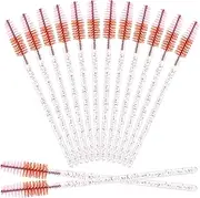50 PCS Crystal Eyelash Mascara Wands Disposable Lash Brushes for Extensions Spoolie Brush Applicators Makeup Tool Kits (crystal handle red pink)