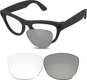 [Glintbay] Completely Precise-Fit Replacement Sunglass Lenses for Ray-Ban RW4010 Meta Series Photochromic Clear Lenses Classic Square Optics