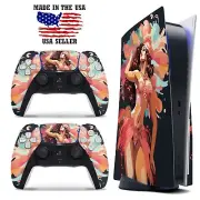 PS5 Disc Version Console & Controller Vinyl Skin Decal Wrap - Burlesque Woman