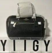 Coach C8287 Black Leather Rowan Canvas Satchel Bag Signature GB35*2