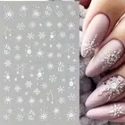 Christmas Nail Art Stickers Decals Matte White Snowflakes Baubles Ho Ho (1000)