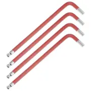 4Pcs Ball End Hex Key Wrench, 6mm l Shape Long Arm S2 Steel Repair [Red]