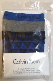 NIP CALVIN KLEIN BOYS 1 GRAY 1 BLACK/BLUE BOXER BRIEF UNDERWEAR X/SMALL 4/5 $15