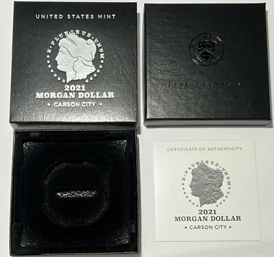 No Coin 2021 CC $1 Silver Morgan Box & COA No Capsules US Mint Carson City