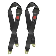 2 Pack Universal Lap Seat Belt 2 Point Adjustable Safety Seat Belt for Go Kart, Club Golf Cart