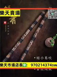 在飛比找樂天市場購物網優惠-云新專業演奏洞簫一節竹短蕭吹簫樂器短簫初學入門紫竹八孔六孔