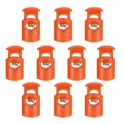 10pcs Plastic Cord Lock, Single Hole Spring Toggle Stopper Cord Fastener, Orange