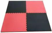 New MORGAN Tatami Jigsaw Interlocking Gym Floor Mats 2cm[Red/Black] 1 piece only