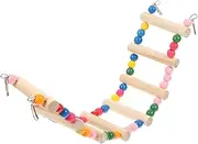 Toddmomy Select Parrot Toys Bright Colorful Wooden Budgie Ladder Toy Budgie Training Climbing Step Ladder