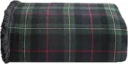 Eddie Bauer - Throw Blanket, Super Soft Reversible Cotton Flannel Sherpa Bedding, Ideal Christmas & White Elephant Gifts, Cozy Plaid Throw Blankets for Couch (Pine Tartan, Throw)
