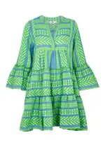 Devotion Ella Embroidered Cotton-blend Mini Dress - Green - XS XS