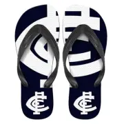 Carlton Blues AFL MEDIUM Thongs Plugger Flip Flops Man Cave Fathers Day Gift