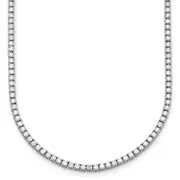 14k White Gold 5 1/2 Ct. Lab Grown Diamond VS/SI+ G+ Round 22 inch Straight Tennis Necklace