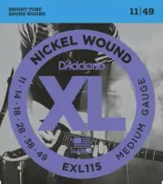 1 x SET D'Addario EXL115 Electric Guitar Strings 11-49 Medium