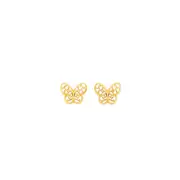 9ct Gold Filigree Butterfly Stud Earrings