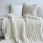 Chenille Chunky Knit Blanket Throw （40×50 Inch）, Handmade Warm & Cozy Blanket...