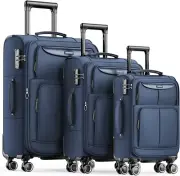 Luggage Sets 3 Piece Softside Expandable Lightweight & Durable Suitcase Sets Dou
