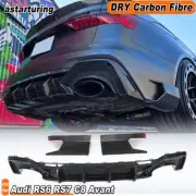 For Audi RS6 RS7 C8 Avant 2019-2024 Dry Carbon Rear Bumper Lip Diffuser Splitter (for: Audi)
