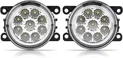 9 LED Car Round Front Fog Lamp DRL Daytime Running Light For Ford Focus (White)