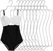 Lounsweer Bathing Suit Hangers Bikini Display Lingerie Wire Hangers Full Body Shape Metal Swimsuit Rack for Bra Boutique Closet Women (Silver)
