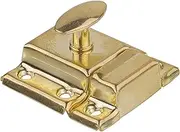 Stamped Brass Small Cabinet Latch - Antique Reproduction Oval Turn Latch | BI-15A (6)