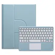 360° Rotatable Bluetooth Keyboard Leather Case With Touchpad Square Button Mist Blue For Ipad Air 2022 / Ipad Pro 11 2021 Keyboards