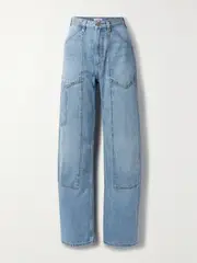 [RE/DONE] RE/DONE - Paneled High-rise Straight-leg Jeans - Light denim - 24 24 Blue