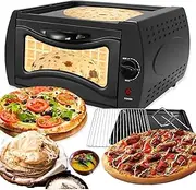 Electric Pizza Oven Indoor Tandoor Oven, 15 L Countertop Tandoor Oven Pizza Maker with Disk & Clamp, 50-400℃ Temperature Control, Mini Pizza Oven Chapati Roti Lahmacun Manakish Naan Bread Maker