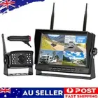 Digital Wireless 7" Quad Monitor DVR Screen Reversing Backup Camera Kit Truck RV