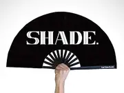 Hand Fan – Bamboo Hand Fan for Women and Men – Big Folding Fan – Chinese Fan for Festivals, Parades, and Decorations – Black Design with Custom Print – 12-inch Handheld Fan (Shade)