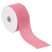 2.5" Wide 10 Yards Burlap Fabric Ribbon Jute Crafts Roll Wrapping Pink