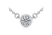Solid 925 Sterling Silver Precision-Cut Bezel Necklace