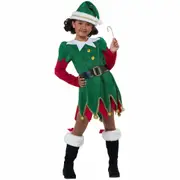Christmas Cutie Elf Santas Helper Buddy Festival Child Girls Costume