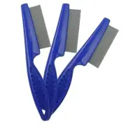 Flea Combs & Lice Combs for Dogs and Cats, Fine Tooth 3-pc Blue