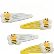 Baby Girls Bee Hair Clip Honey Bee Bowknot Clips Yellow Baby Bee Hair Bow Pin BBG93 (Hair Pin-4 Pcs)