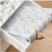 Viseeko Shelf and Drawer Liner, Non Adhesive Kitchen Cabinet Liners, Non Slip Shelving Paper, Strong Grip Waterproof Thick for Dresser Pantry Bathroom Cupboard, Marble, 24 in x 20 ft