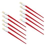 10x Jasart Flat Head Hog Bristle Glue/Paste 19cm Craft Brush Lacquered Handle