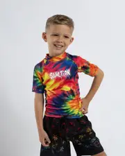 [Sanction] Sanction Toddlers' Loud Short Sleeve Rash Vest in Tie Dye Size 02 02 Tie Dye