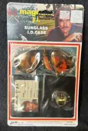 rare,MOSC 1981 Magnum P.I. triple pack! Sunglasses,RING & ID CARD Ja-Ru
