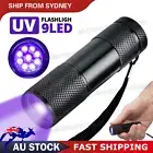 UV Torch Ultra Violet Flashlight Blacklight Light Lamp 9 LED 385 nM Aluminum AU