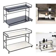 Bathroom Counter Organizer Storage Rack Double Layer Multipurpose Perfume Tray