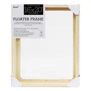 Jasart Thin Edge Artwork 16x20" Wood Floater Canvas Painting Frame Rect Natural