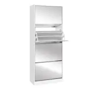 Artiss Shoe Rack Cabinet Mirror Shoes Storage Organiser 60 Pairs Cupboard Shelf