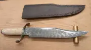 Huge Craig Steketee, STEK KNIVES, 17" handmade damascus bowie knife and sheath
