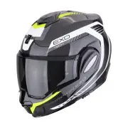 EXO-Tech Evo Carbon Cosy Black White Yellow Flip Back Helmet