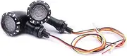 Turn Signal Indicator Motorcycle Flashing Turn Signals Brake Blinker Light 12V For Harley Chopper Cruiser Bobber Cafe Racer(Black)