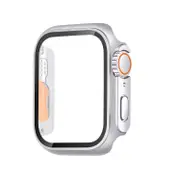 For Apple Watch SE (2nd Generation),44-mm Case,Glass PC Integrated Case,Silver Orange