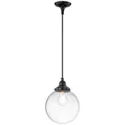 Pendants Lights Clear Glass Balls Black Period Lighting Sphere Traditional