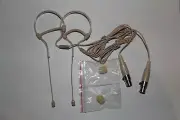 2 x Single Earhook Headset Microphone for Shure Wireless-TA4F Beige *NEW*